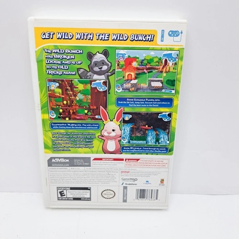 Zhu Zhu Pets Featuring the Wild Bunch Nintendo Wii Activision Family Kids Game